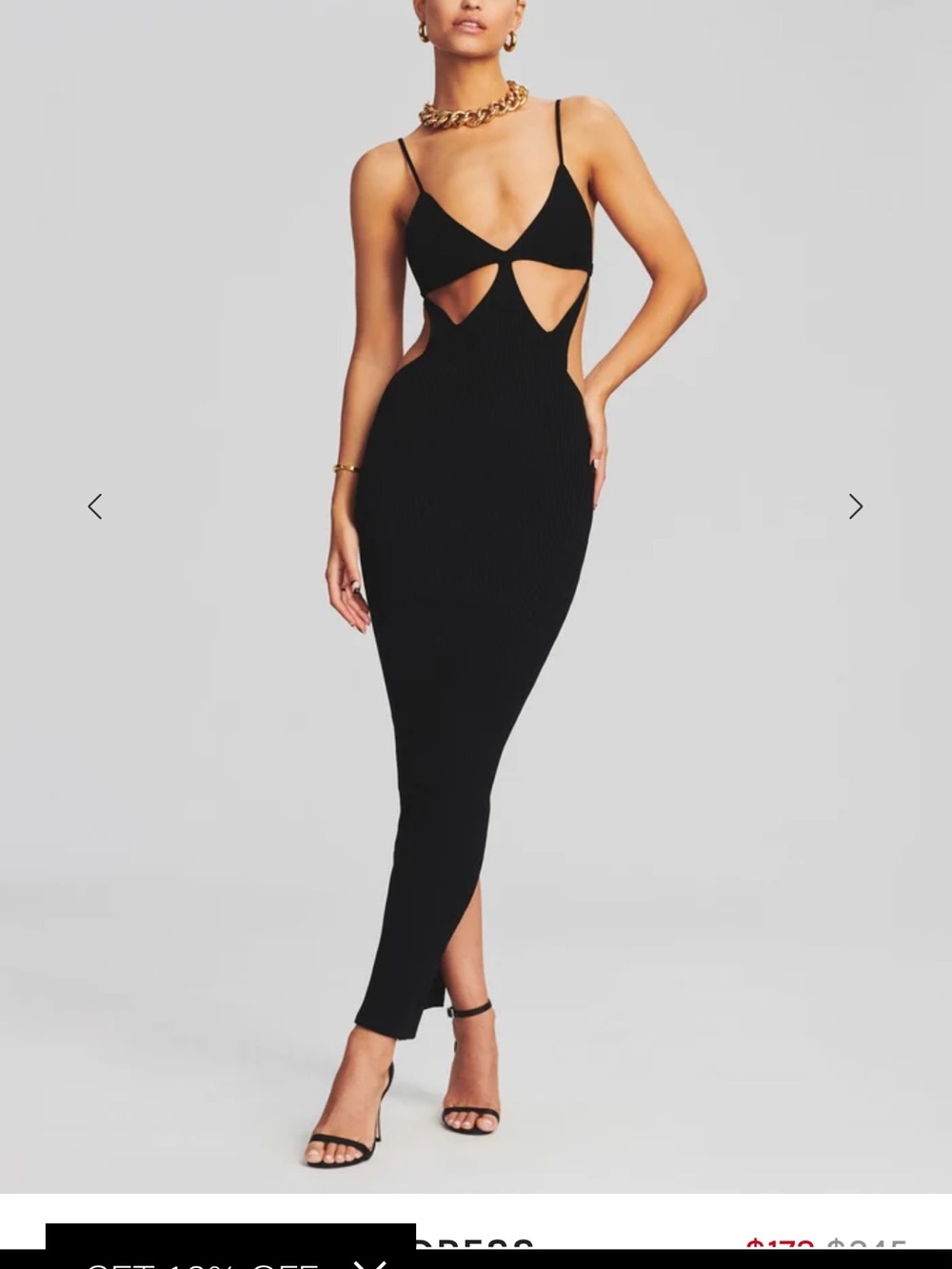 Retrofête Black Cutout Ribbed Maxi Dress